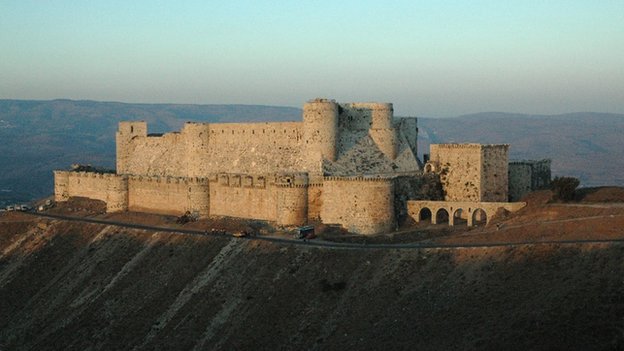 Syria Crusader castle Krak des Chevaliers has war&nbsp;scars